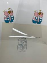 THE THREE STOOGES VINTAGE ANIMATION CARTOON SHOW CEL AND DRAWING PRODUCTION