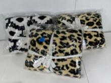 BLANKETS - INCLUDING 2 ANIMAL PRINT, 1 B&W