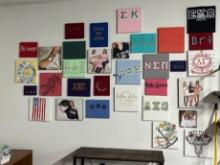 LARGE LOT - ARTWORK/SAMPLES/PHOTOS HANGING ON WALL - SORORITY ROW