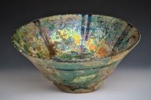 Ancient Nishapur Turquoise Glazed Pottery Bowl