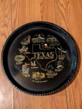 Black MEtal Souvenir Texas Plate tray