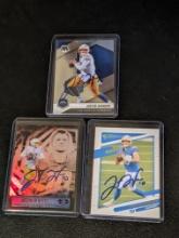 Justin Herbert x3 lot autographed lot with coa's