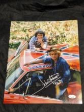 Tom Wopat and John Schneider 11x14 autographed photo with JSA COA/witnessed