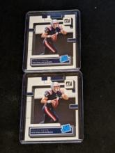 x2 lot both being Bailey Zappe 2022 Donruss #329 Rated Rookie