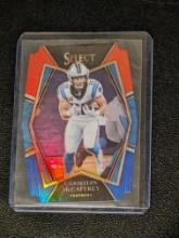 2021 Panini Select Red and Blue Prizm Die Cut #107 Christian McCaffrey