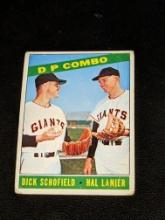 1966 Topps Baseball DP Combo Dick Schofield /Hal Lanier #156 Giants Vintage Card