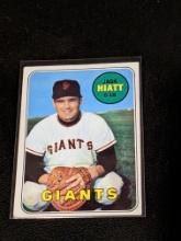 1969 Topps # 204 Jack Hiatt Signed Card San Francisco Giants Team