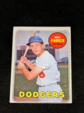 #493 Vintage WES PARKER 1969 TOPPS LOS ANGELES DODGERS VINTAGE BASEBALL CARD