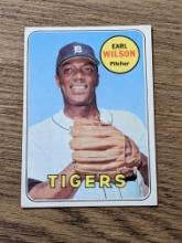 Vintage 1969 Topps #525 Earl Wilson Vintage Detroit Tigers Baseball Card