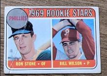 1969 Topps #576 Good Vintage Phillies Rookies Ron Stone Bill Wilson card