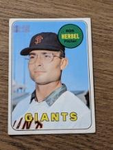 VINTAGE RON HERBEL #251 SAN FRANCISCO GIANTS - 1969 TOPPS MLB BASEBALL
