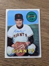 Vintage 1969 Topps # 204 Jack Hiatt Signed Card San Francisco Giants