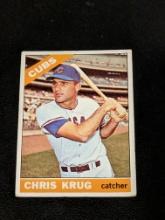 1966 Topps 166 Chris Krug Rookie Chicago Cubs Vintage Baseball Card