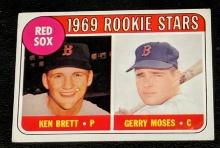 KEN BRETT & GERRY MOSES (boston red sox) 1969 topps ROOKIE CARD #476