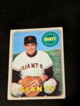 1969 Topps # 204 Jack Hiatt Signed Card San Francisco Giants Team