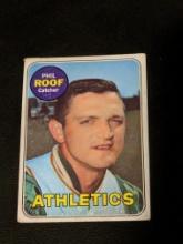 1969 VINTAGE TOPPS BASEBALL CARD PHIL ROOF # 334 OAKLAND A'S