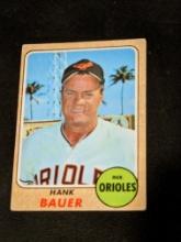 1968 Topps #513 Hank Bauer Vintage Baseball Card Baltimore Orioles