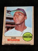 Miscut SP 1968 Topps Baseball Card #77 Don Wilson RC