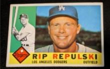 1960 Topps Baseball #265 Rip Repulski Los Angeles Dodgers Vintage Original
