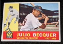 1960 Topps Baseball #271 Julio Becquer Washington Senators Vintage