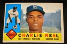 1960 Topps #155 Charlie Neal Vintage Los Angeles Dodgers Baseball Card