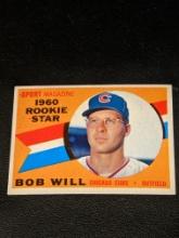 1960 Topps Rookie Star Bob Will #147 MLB Baseball Card Chicago Cubs Vintage