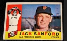1960 Topps Jack Sanford #165 MLB Baseball Card San Francisco Giants Vintage