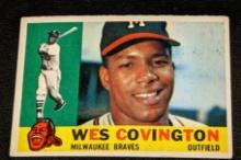 1960 Topps #158 Wes Covington Vintage Milwaukee Braves Baseball Card