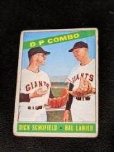 1966 Topps Baseball DP Combo Dick Schofield /Hal Lanier #156 Giants Vintage Card