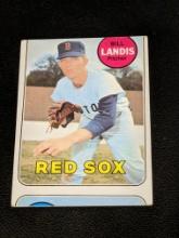 miscut SP 1969 Topps #264 Bill Landis Boston Red Sox Vintage Baseball Card