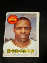 #471 Topps 1969 Ted Savage Los Angeles Dodgers Vintage Baseball Card