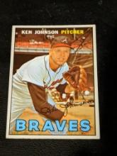 Topps 1967 #101 Ken Johnson Atlanta Braves MLB Vintage Baseball Card