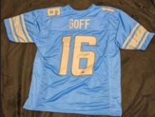 Jared Goff autographed jersey with coa