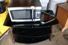 Emerson Microwave and Glass TV Stand