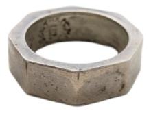 Sterling Silver Octagon Ring - size 9.5
