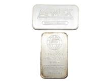 Lot of 2 - 1 Troy Ounce (each) .999 Silver Bars