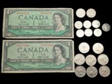 Lot of Canadian Coin & Currency