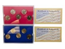 Lot of 2 - 2000 State Quarters Collections - Gold & Platinum Editions with COAs