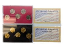 Lot of 2 - 2001 State Quarter Collections - Gold & Platinum Editions with COAs
