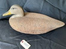 Black duck decoy, cork with basswood head