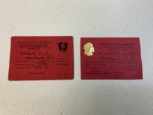 USSR COMMUNIST PARTY AND KOMSOMOL OFFICIAL MANDATS TICKETS TO A PARTY CONFERENCES