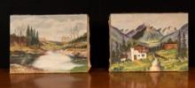 Untitled Impressionist Painting Pair, Signed