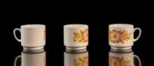Set of 3 Large Vintage Floral Mugs by Monopoli