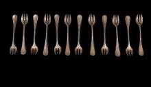 Vintage Set of 12 Oyster Forks by Christofle
