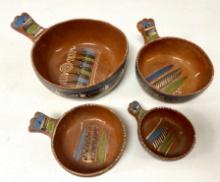 Vintage Mexican Tlaquepaque Serving Bowl Set