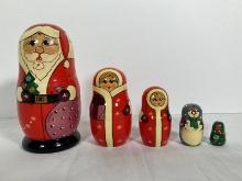 Russian Christmas Santa Nesting Dolls