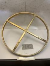 Handmade 24 Inch Gold Colored Round Alloy Bulls Eye Design Frame For Glass Top or Decoration NIB