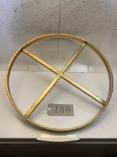 Lot of 2 Handmade 24 Inch Gold Colored Round Alloy Bulls Eye Design Frame For Glass Top or Decor
