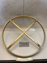 Handmade 24 Inch Gold Colored Round Alloy Bulls Eye Design Frame For Glass Top or Decoration, New No