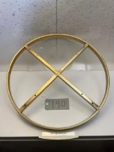 Handmade 24 Inch Gold Colored Round Alloy Bulls Eye Design Frame For Glass Top or Decoration, NIB